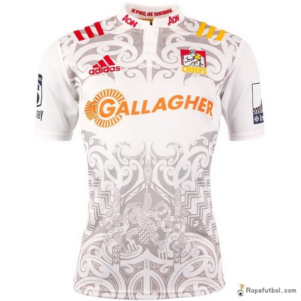 Camiseta Rugby Chiefs Replica Segunda Ropa 2016 Blanco Gris